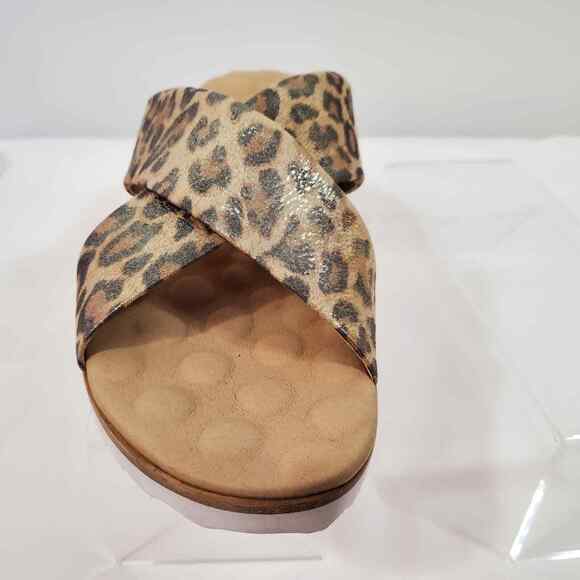 Walking Cradles Sandals Women's 8.5 Hudson Metallic Leopard Leather Slip On New - Picture 10 of 13